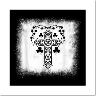 Celtic Cross Knot Christianity Flag Irish Women Men Ireland Posters and Art